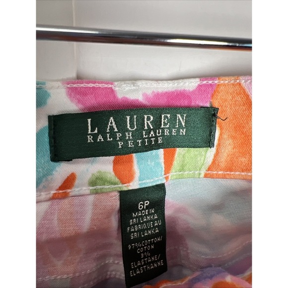 Lauren Ralph Lauren Floral Colorful Straight Leg Stretch Vacation Pants Size 6P - Picture 2 of 9